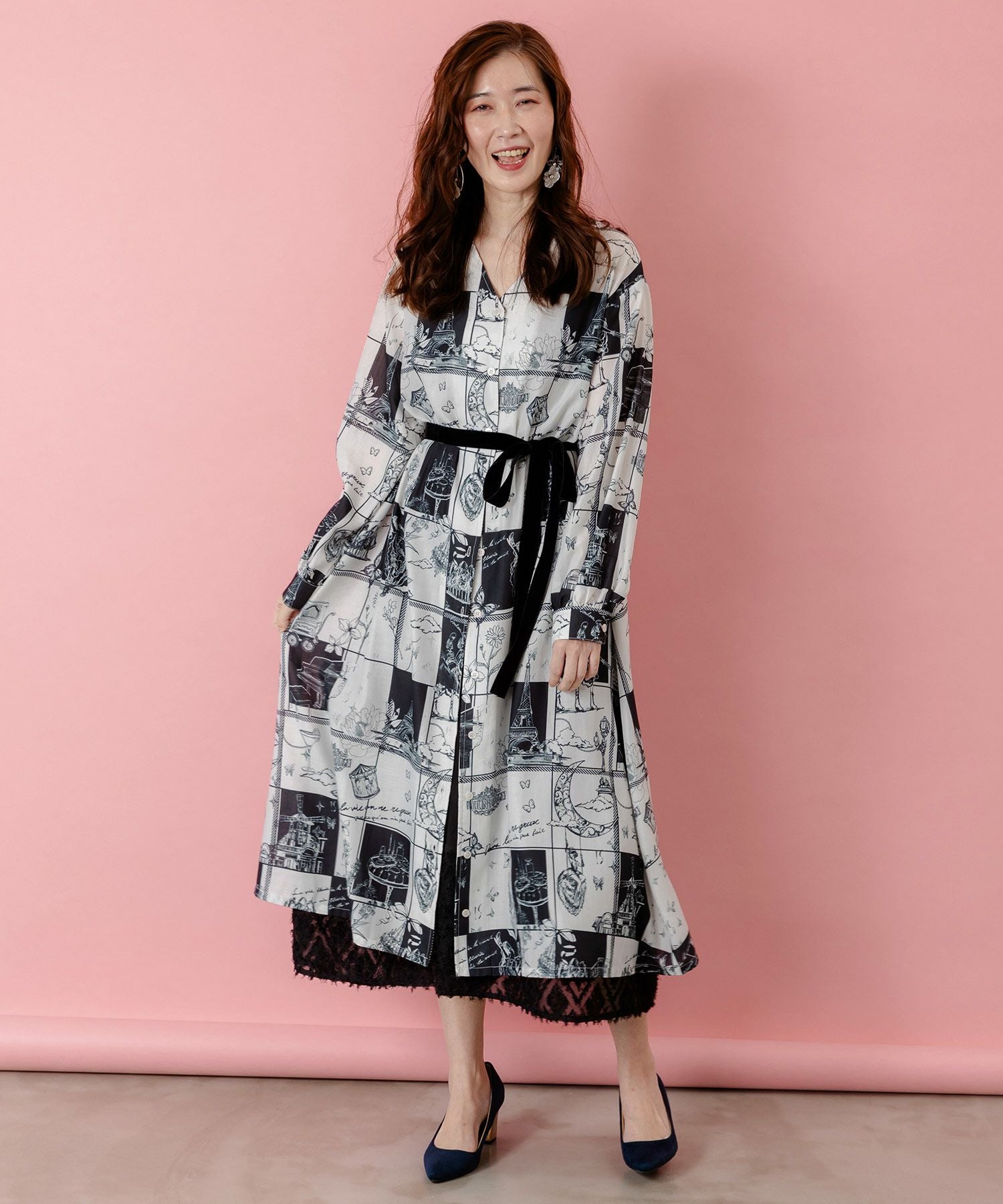 553201：パリとブロックチェック柄ワンピースの通販-ScoLar