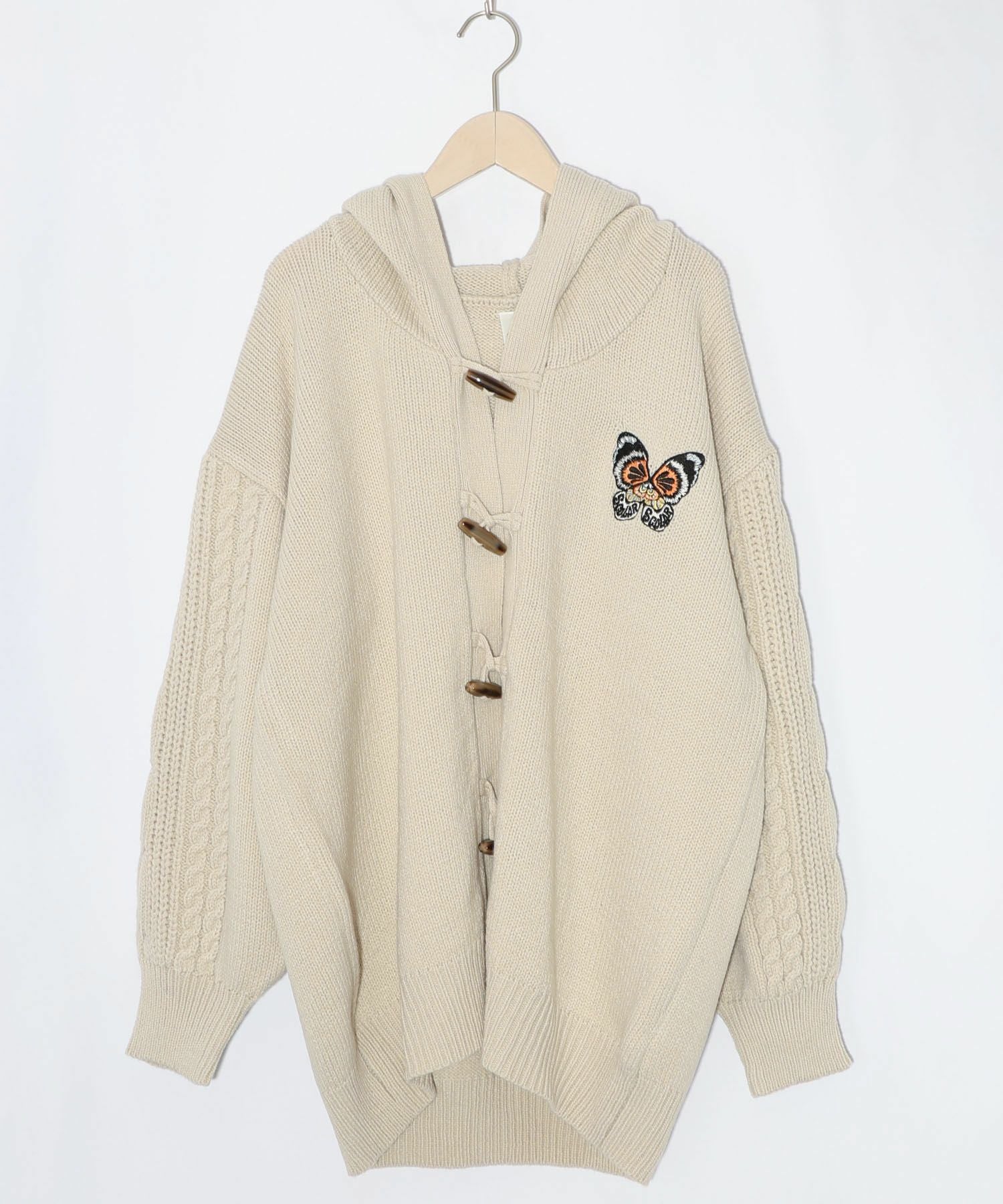 153769：蝶刺繍ニットカーディガンの通販-ScoLar