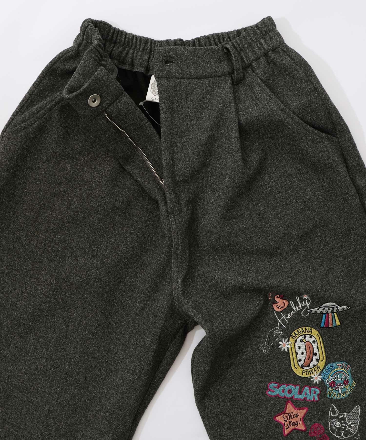 153765：POP刺繍起毛あったかパンツの通販-ScoLar