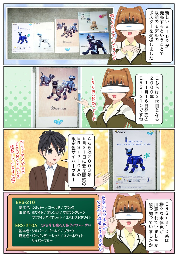 ソニーの aibo（アイボ）の17年前のカレンダーやポスターを発掘、その他