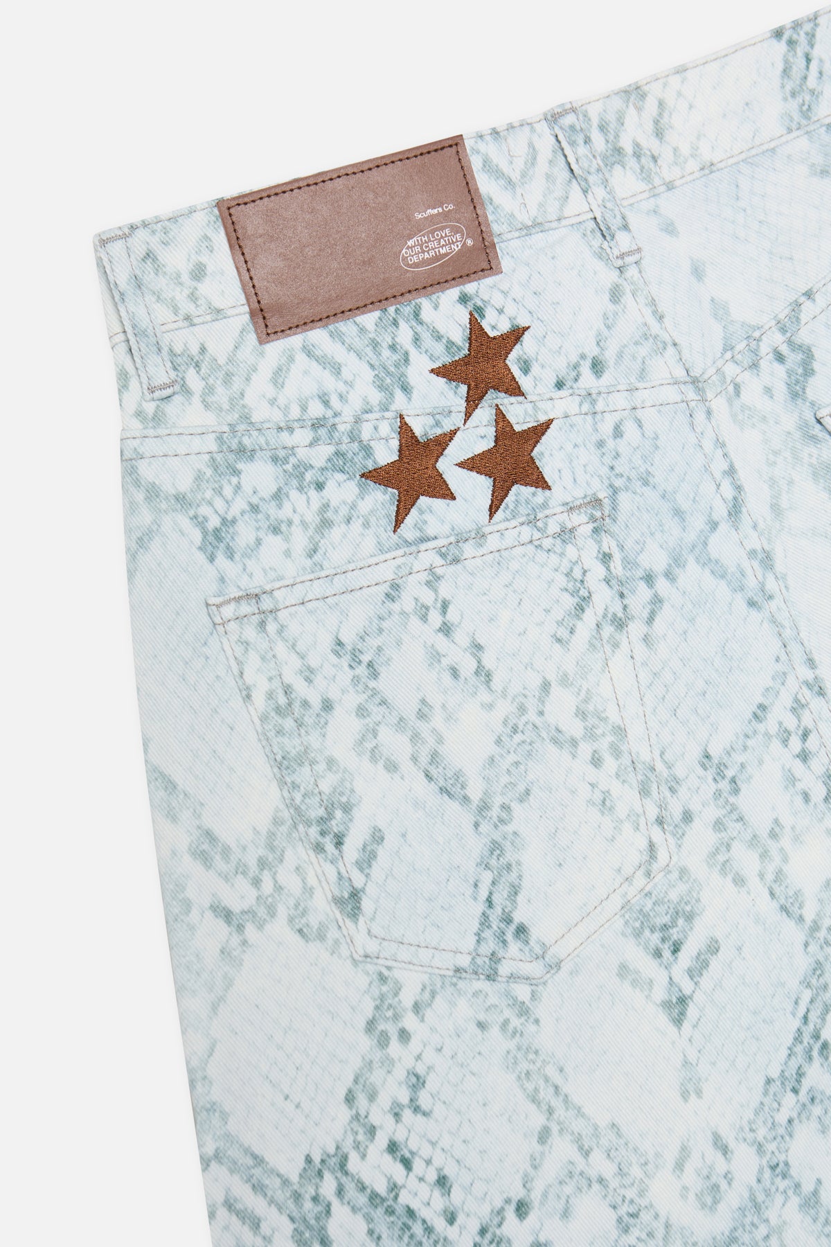 Jumbo Light Blue Snakeprint Shorts – Scuffers