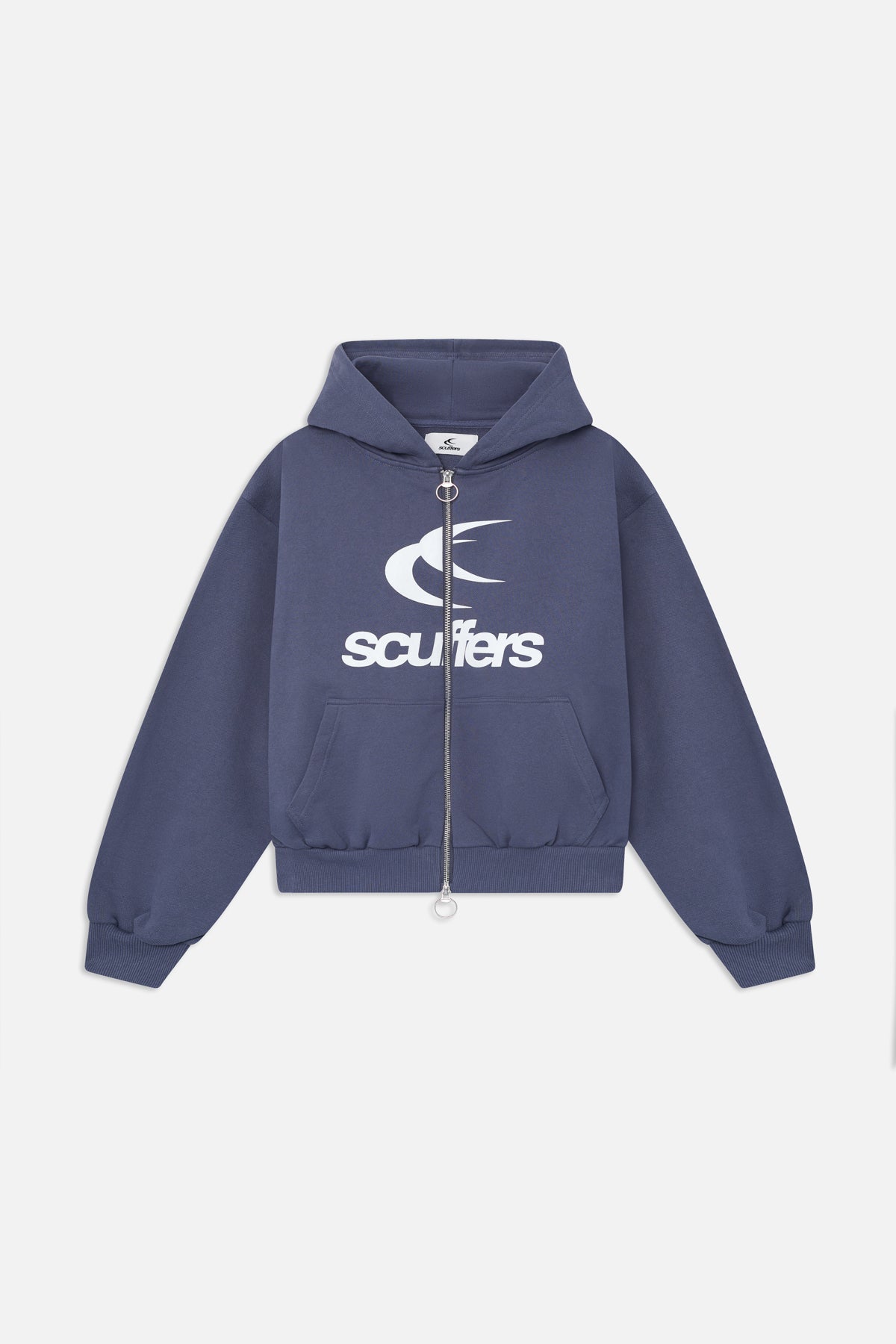 Logo Navy Zipped Hoodie – Scuffers