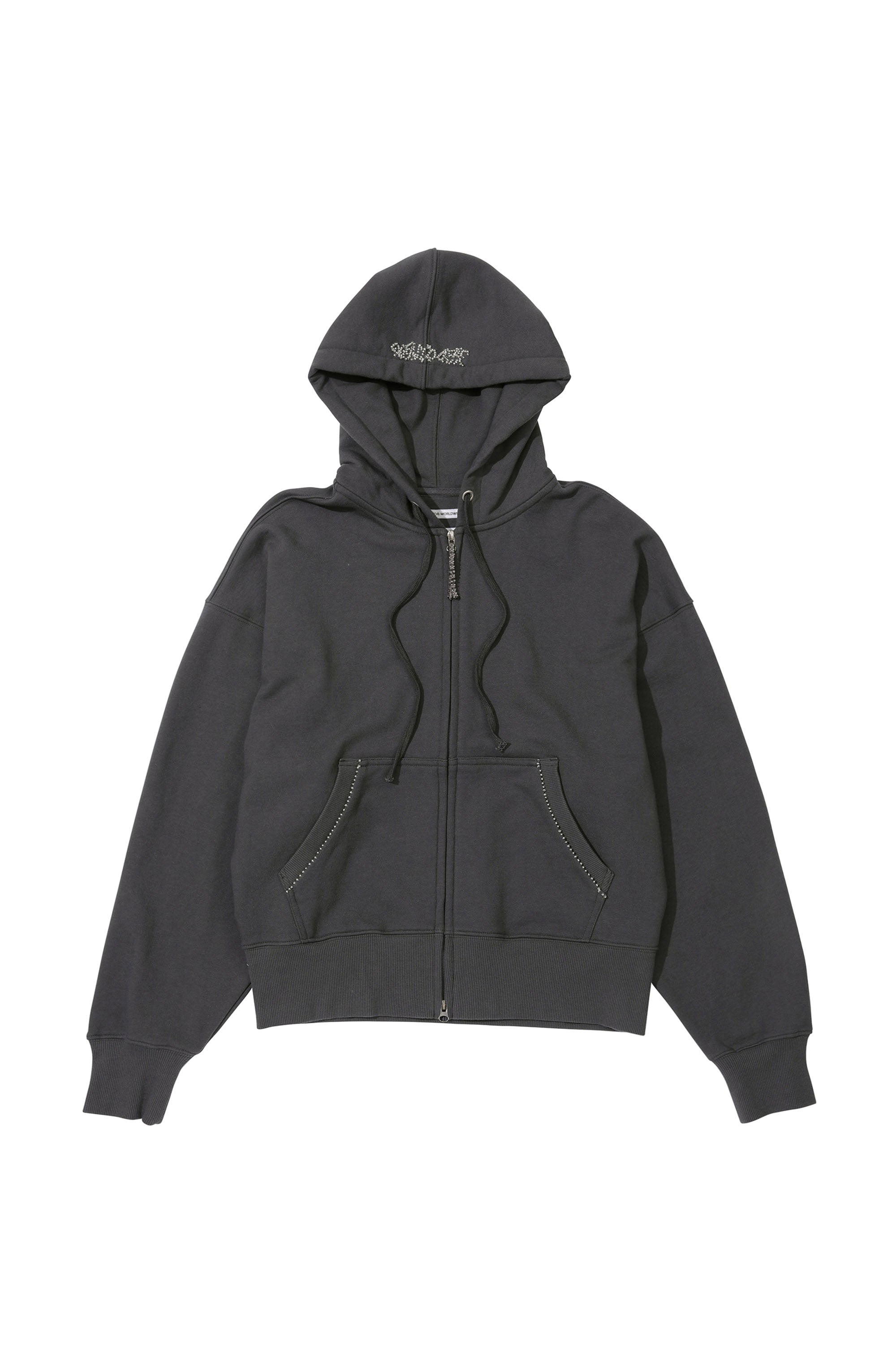 Beaded Saint Hoodie Zip-Up Charcoal – SCULPTOR JAPAN