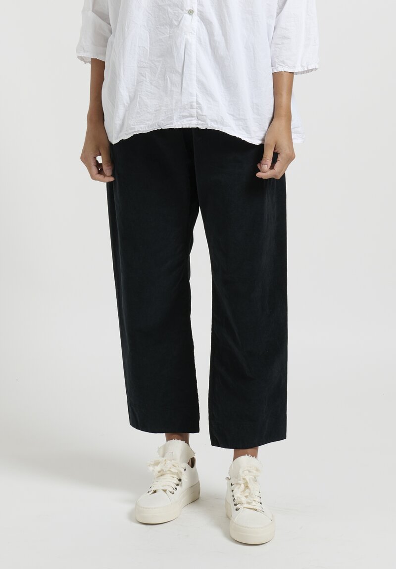 Album di Famiglia Cotton Velvet ''Braghe'' Pants in Black | Santa