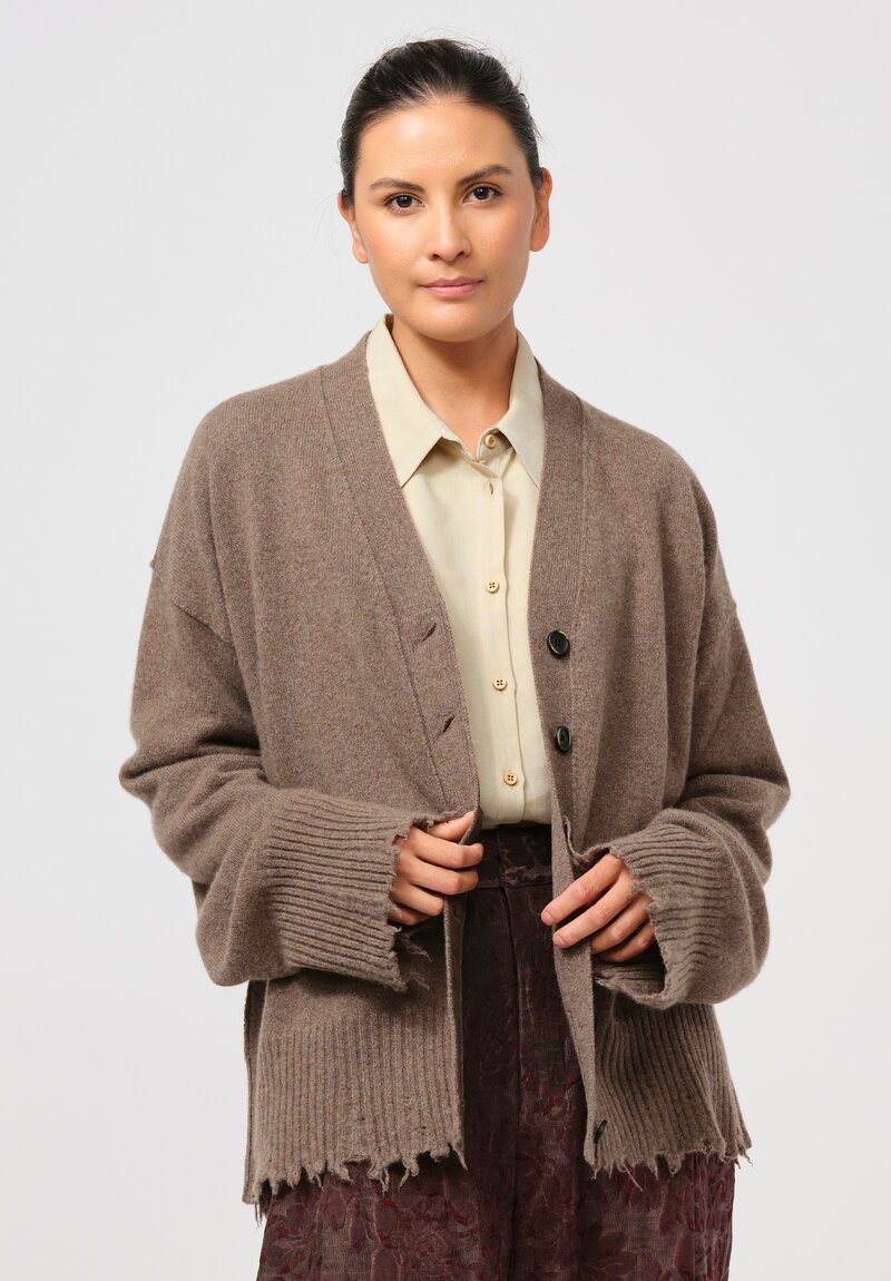Uma Wang Cashmere Over Cardigan in Coffee Brown | Santa Fe Dry
