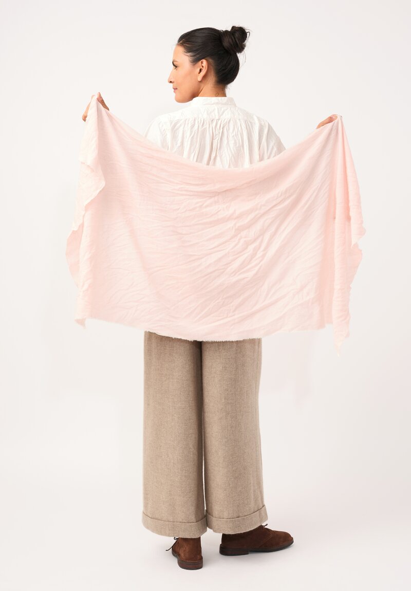 Daniela Gregis Washed Cashmere Meta Scarf in Chiaro Pink | Santa