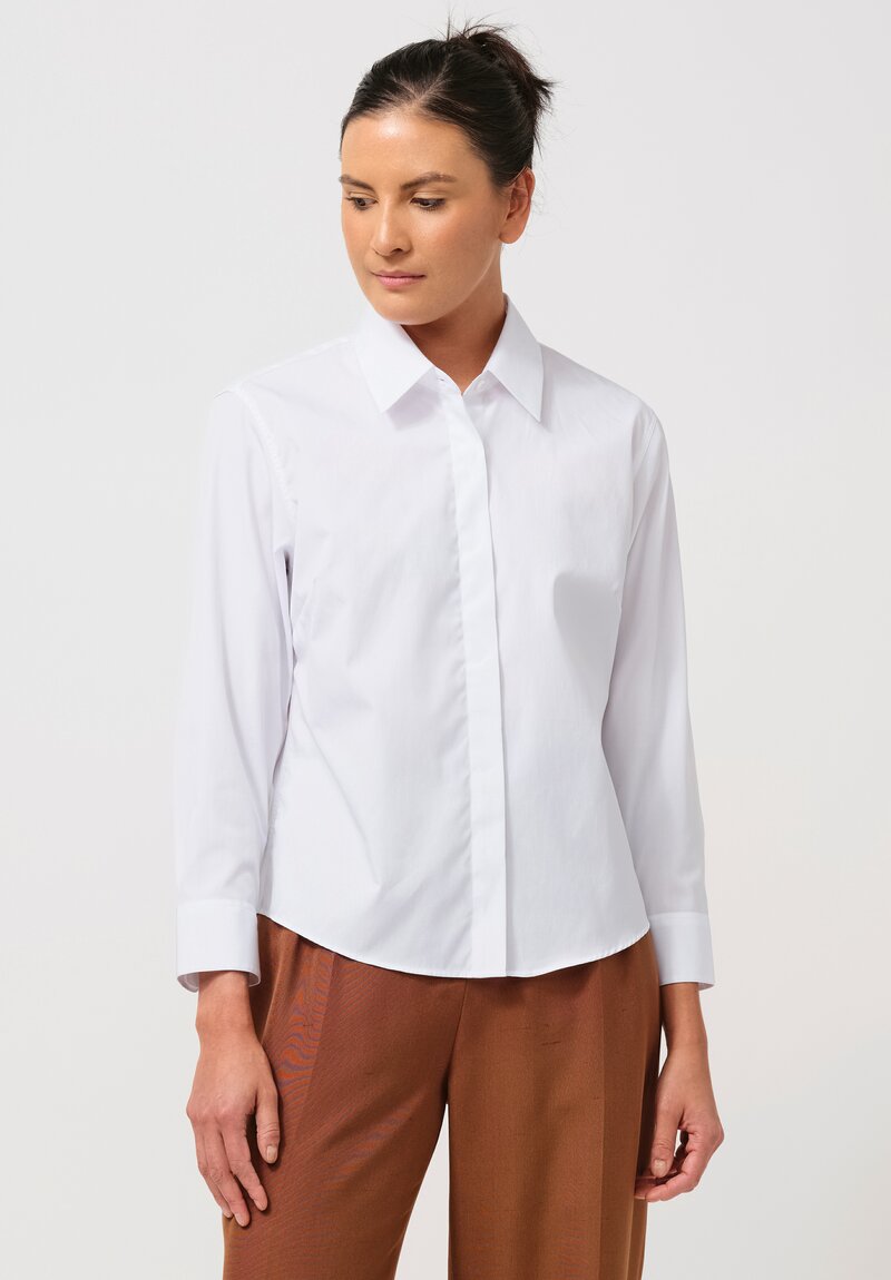 Dries Van Noten Cotton Clavini Shirt in White | Santa Fe Dry Goods