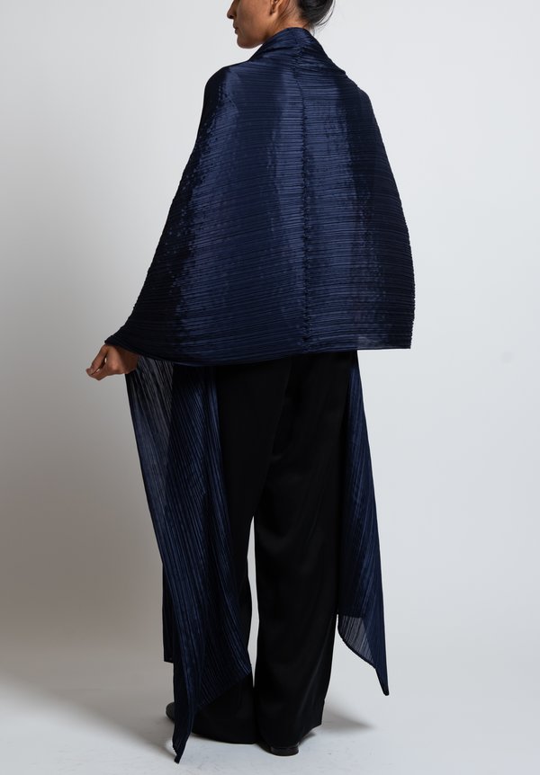 Issey Miyake Pleats Please Madame-T Wrap Tunic in Navy | Santa Fe