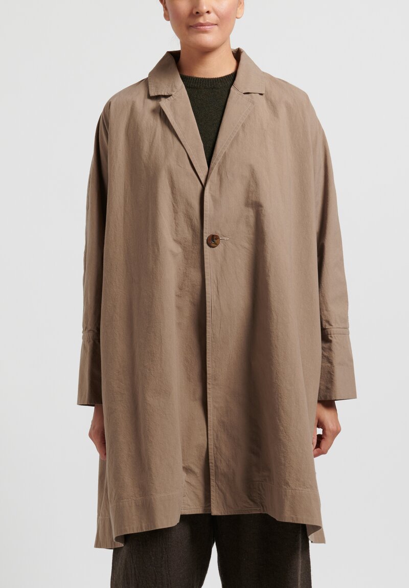 Kaval A-Line Broadcloth Coat in Khaki Brown | Santa Fe Dry Goods