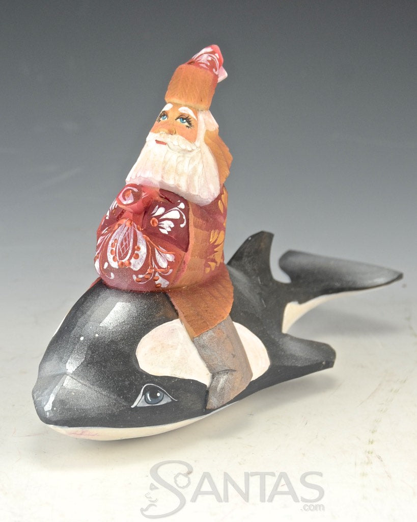 Russian Santa Claus Riding an Orca Whale | santas.com