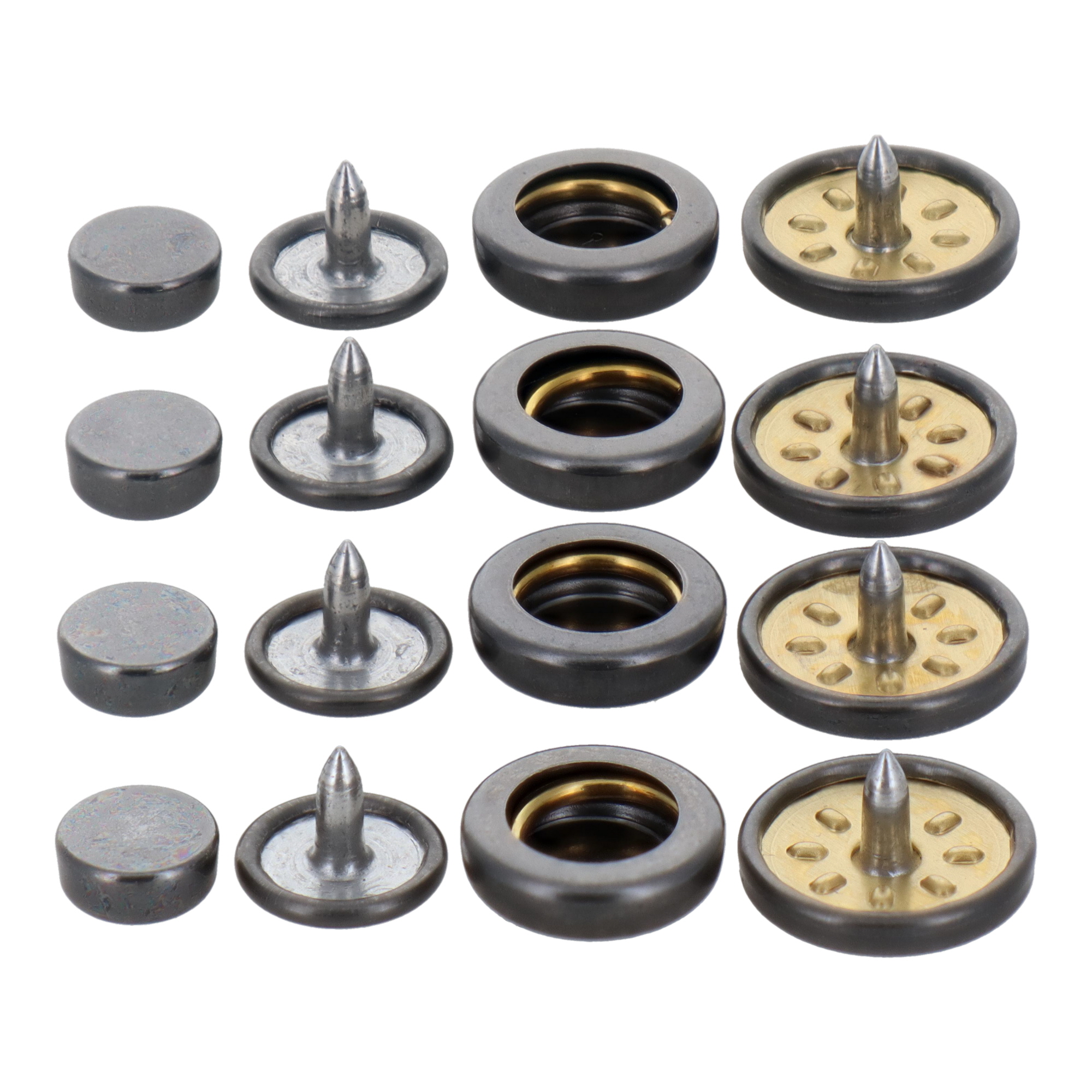 H13PHBKK 利器工具 ホック ホック一撃！！ホック玉 13mm 黒ニッケル4組