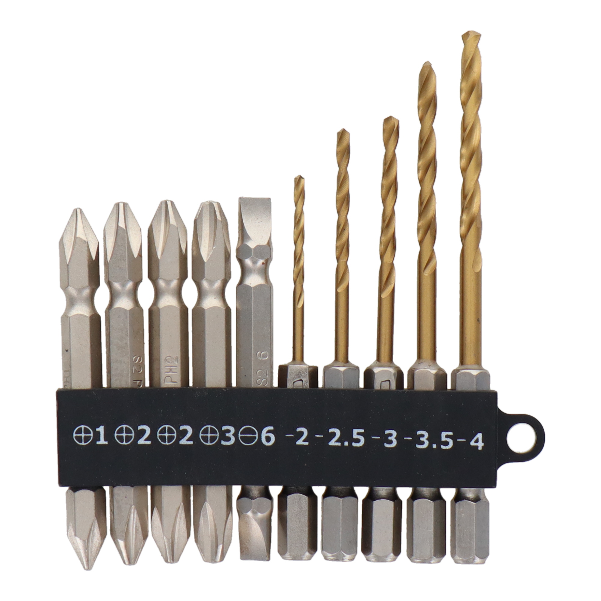 TDB-10S 締め付け ビットセット・ソケットセット 10本組チタンドリル