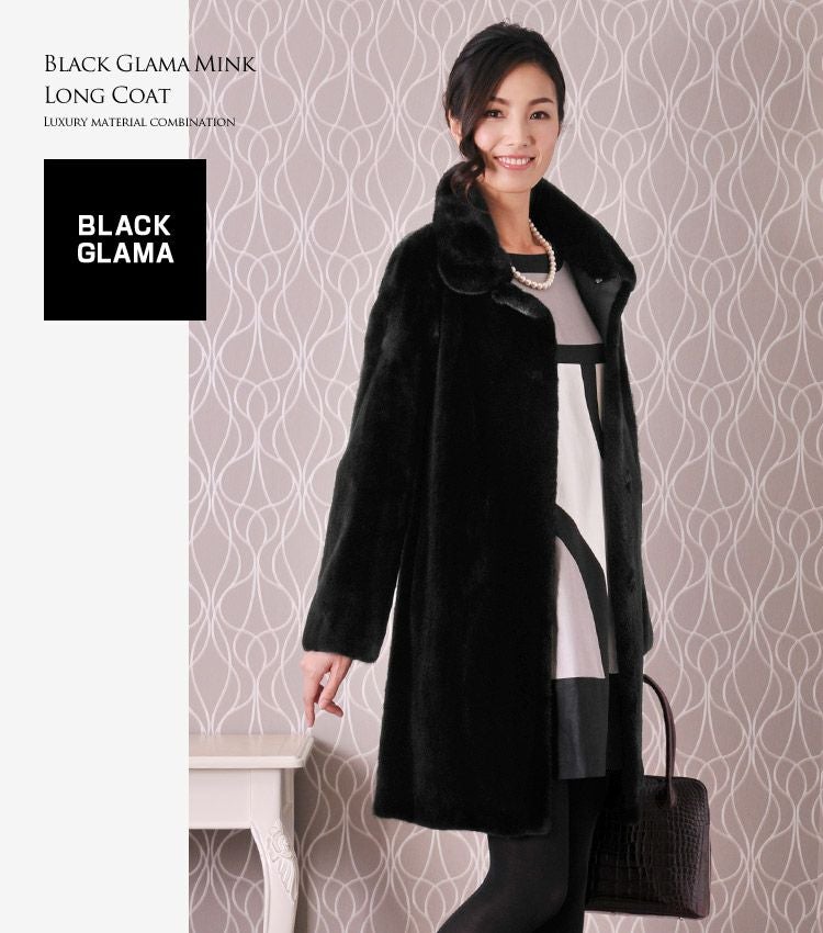 ブラックグラマ ミンク コート ロング 着丈89cm ブラック / レディース 7F