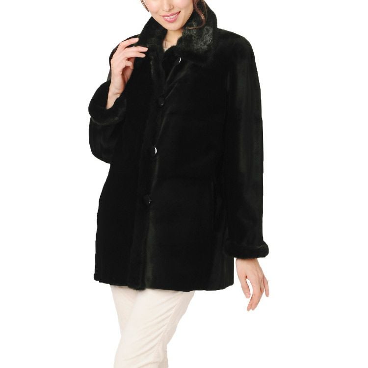 シェアードミンク シルク100％ リバーシブルコート SAGA ミンク