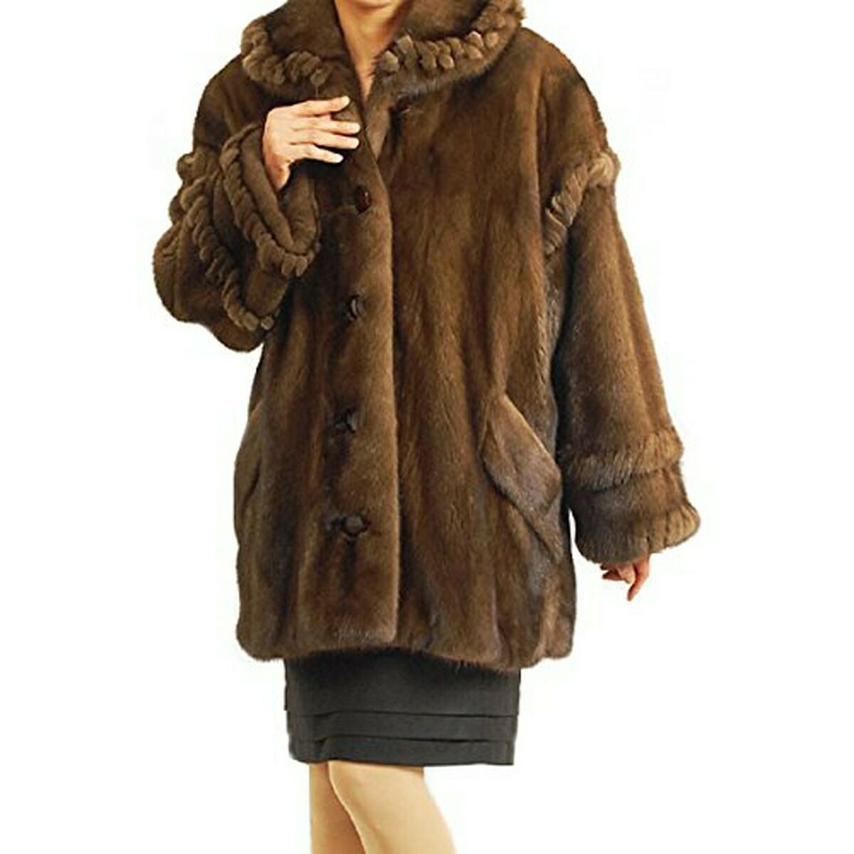 ファー デミバフ ミンク コート 7F