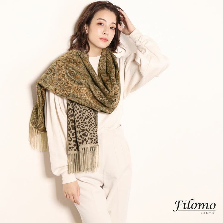 Filomo ストール 大判 レディース カシミヤ 100% ペイズリー柄