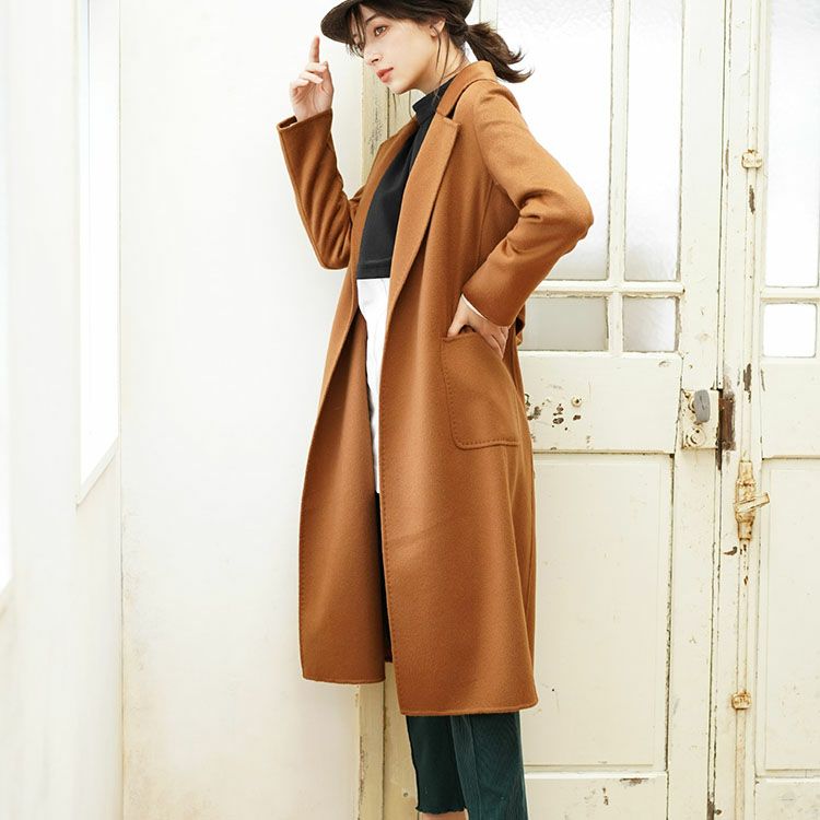 カシミヤ ガウン ロング コート 着丈115cm / カシミヤ100％ ダブル