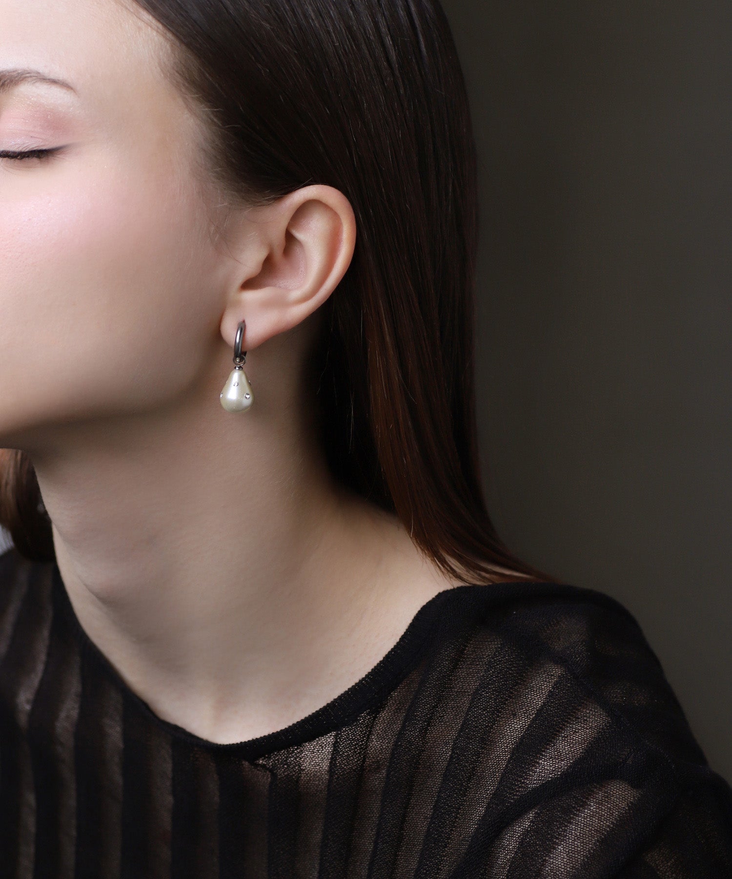 SWEETPEA スイートピーパール付きフープピアス(片耳用)2way最終価格