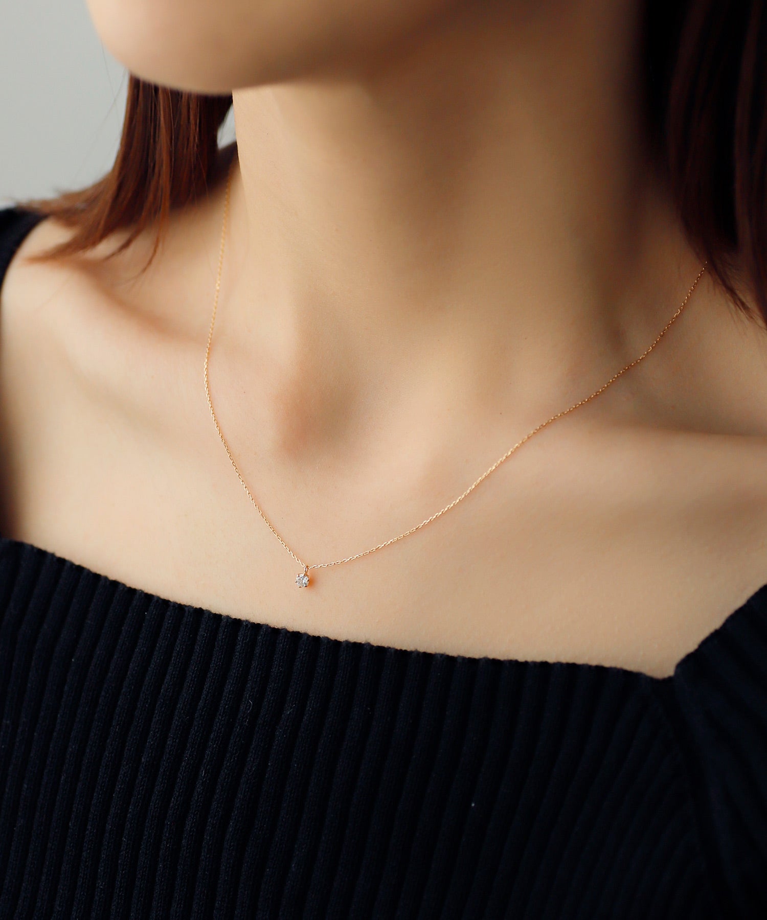 SIENA ROSE】一粒ダイヤモンドの18金ネックレス[0.1ct]｜SANPO ONLINE