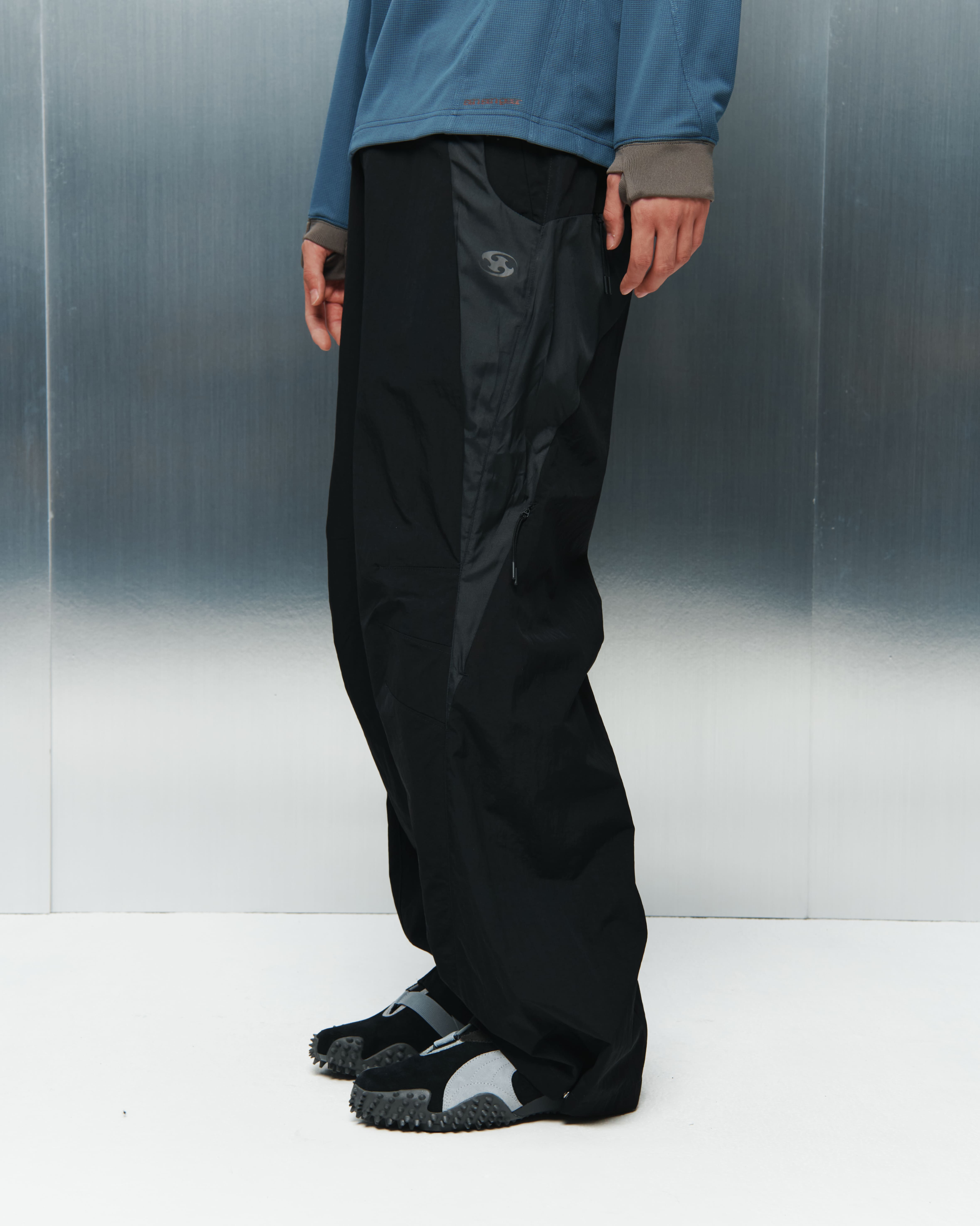 らっきょsansangear contrast pants black CONTRAST PANTS [BLACK