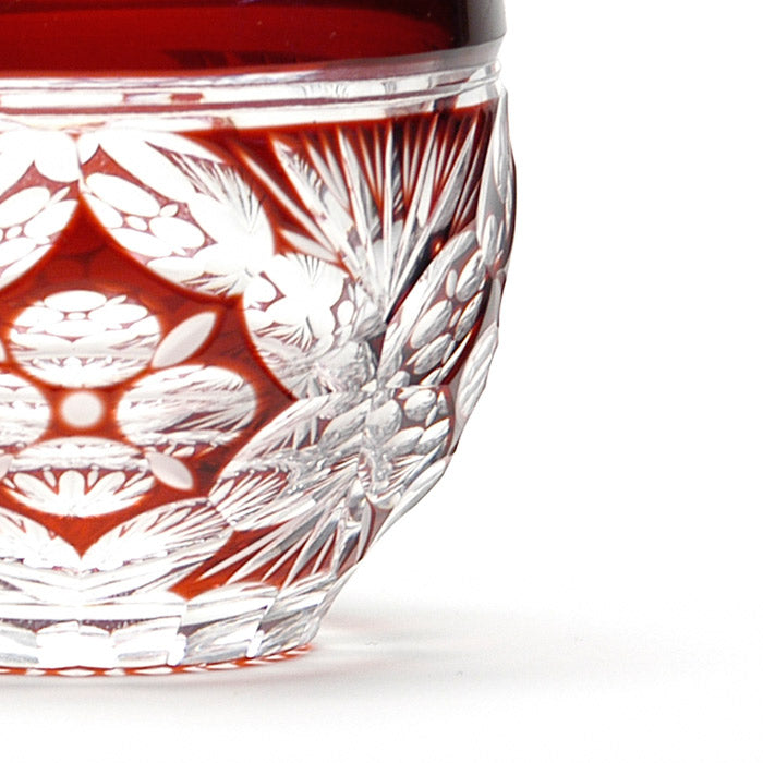 M-088-2 四花菱文様 ぐい呑 ペア – 硝子工房 彩鳳