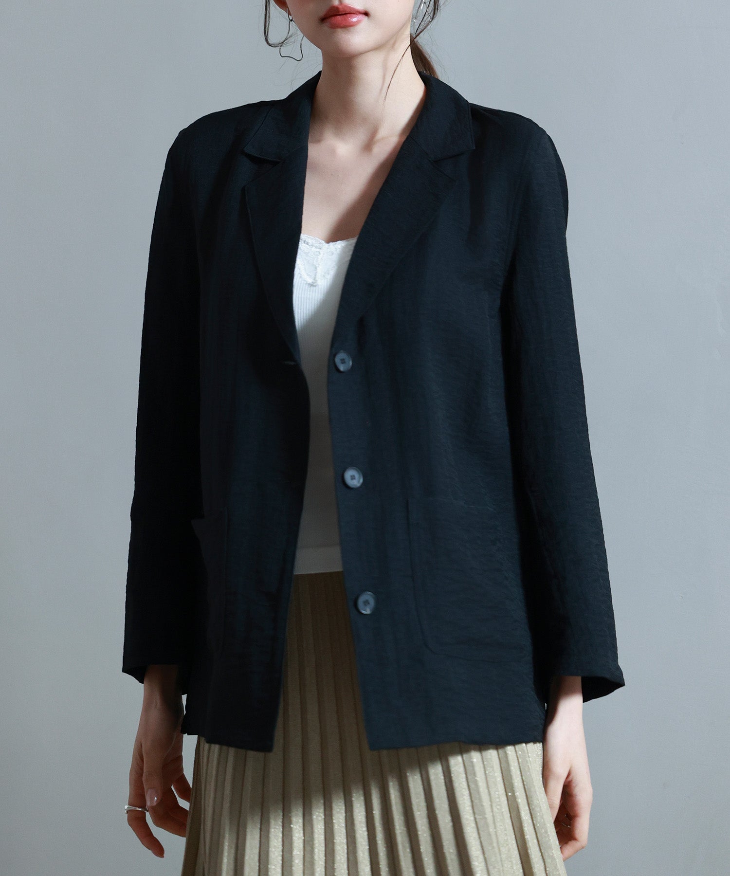 フロントポケットテーラードジャケットsdp0257 ブラック – [公式