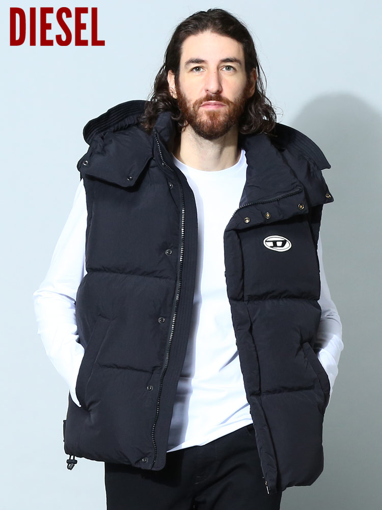ディーゼル メンズ ベスト DIESEL ブランド ジレ アウター フード着脱