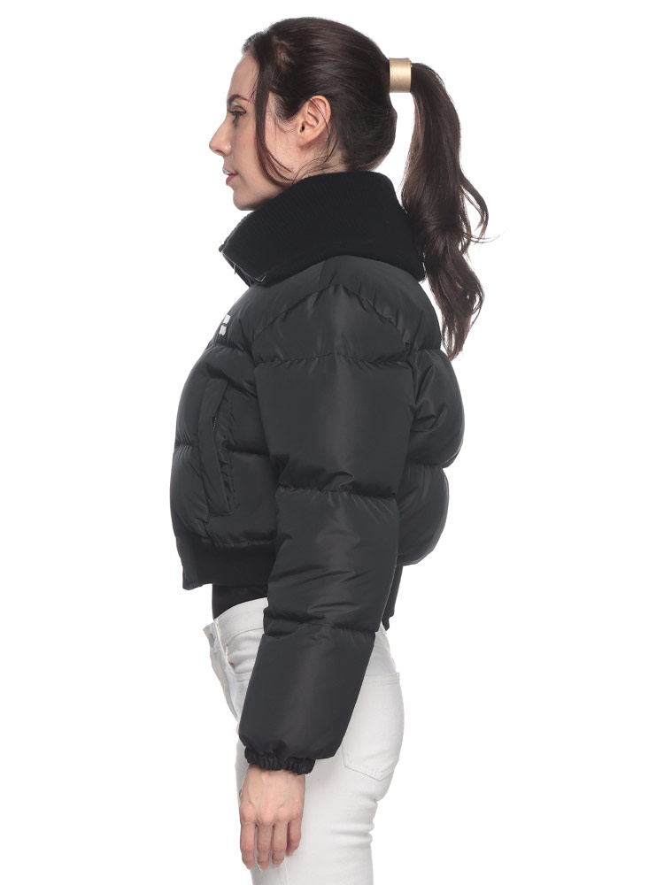 MIU MIU (ミュウミュウ) ニットカラー ショート丈 クロップド ダウン