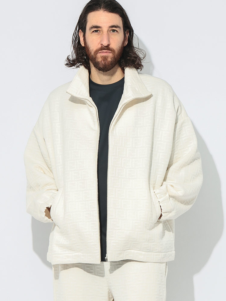 FENDI (フェンディ) モノグラムロゴ フルジップ ブルゾン メンズ S M L