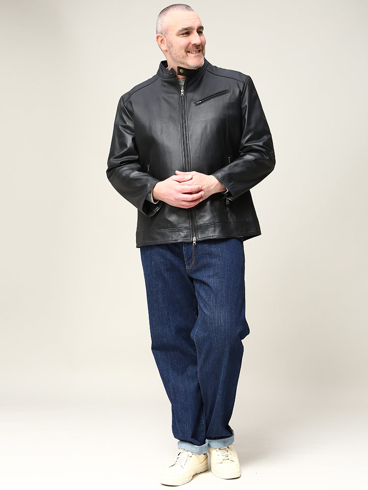 大きいサイズ メンズ B＆T CLUB (ビーアンドティークラブ) ラムレザー