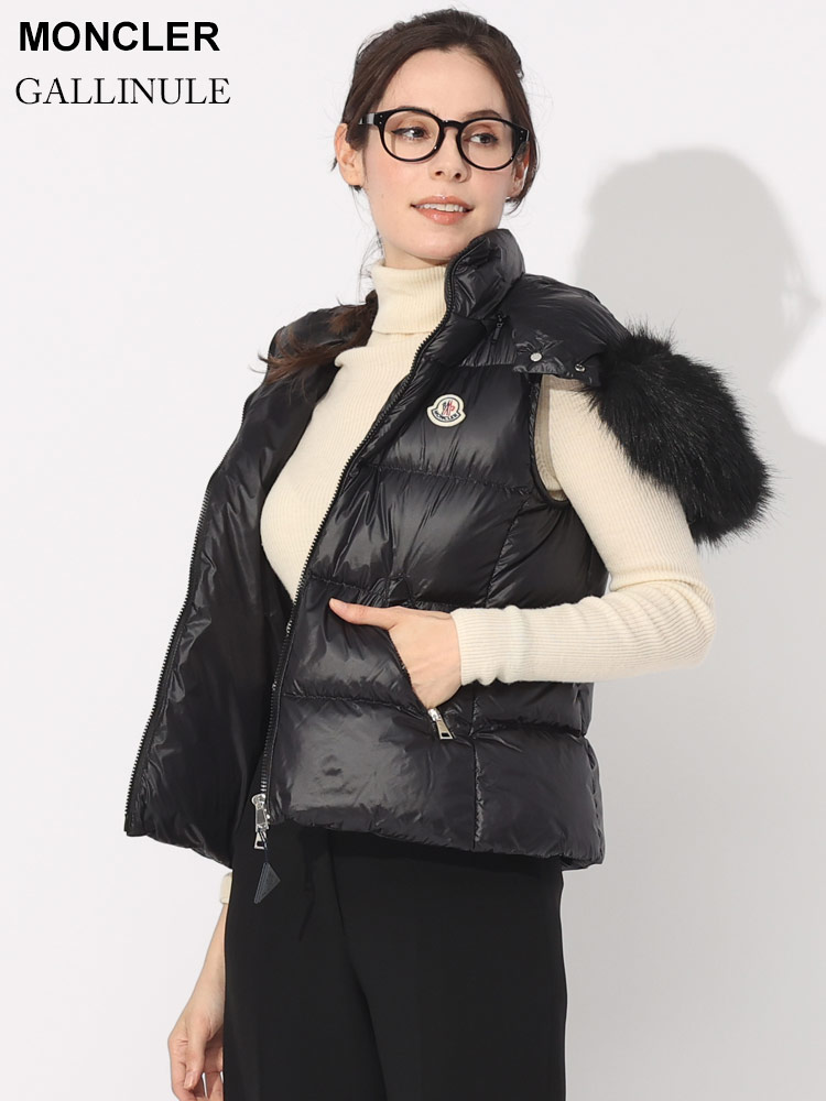 MONCLER (モンクレール) フェイクファー フルジップ ダウンベスト
