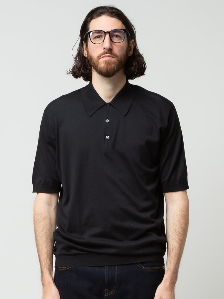 JOHN SMEDLEY (ジョンスメドレー) 無地 半袖 ニット ポロシャツ JSISIS