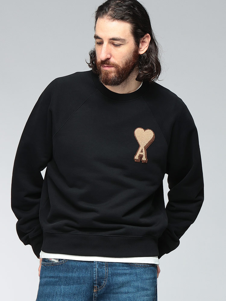 AMI PARIS (アミパリス) ロゴパッチ クルーネック トレーナー Ami de