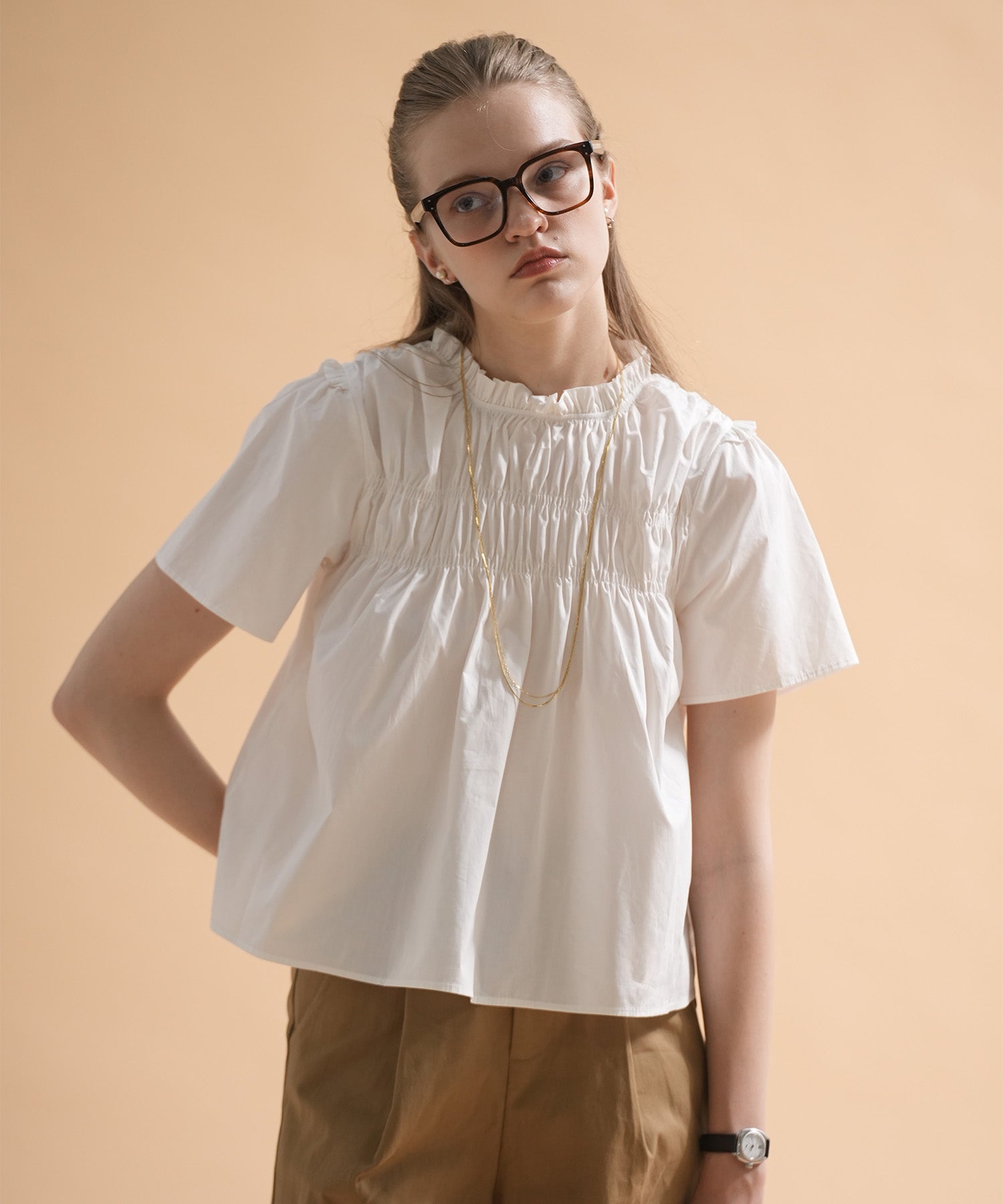 ギャザーフレアブラウス – sara&cake