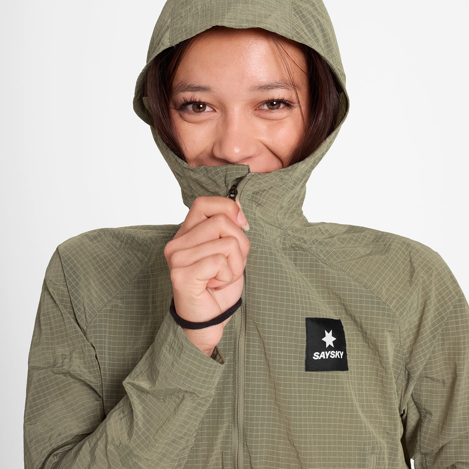 SAYSKY XSウィンドブレーカー 星柄オリーブ SAYSKY XSウィンド