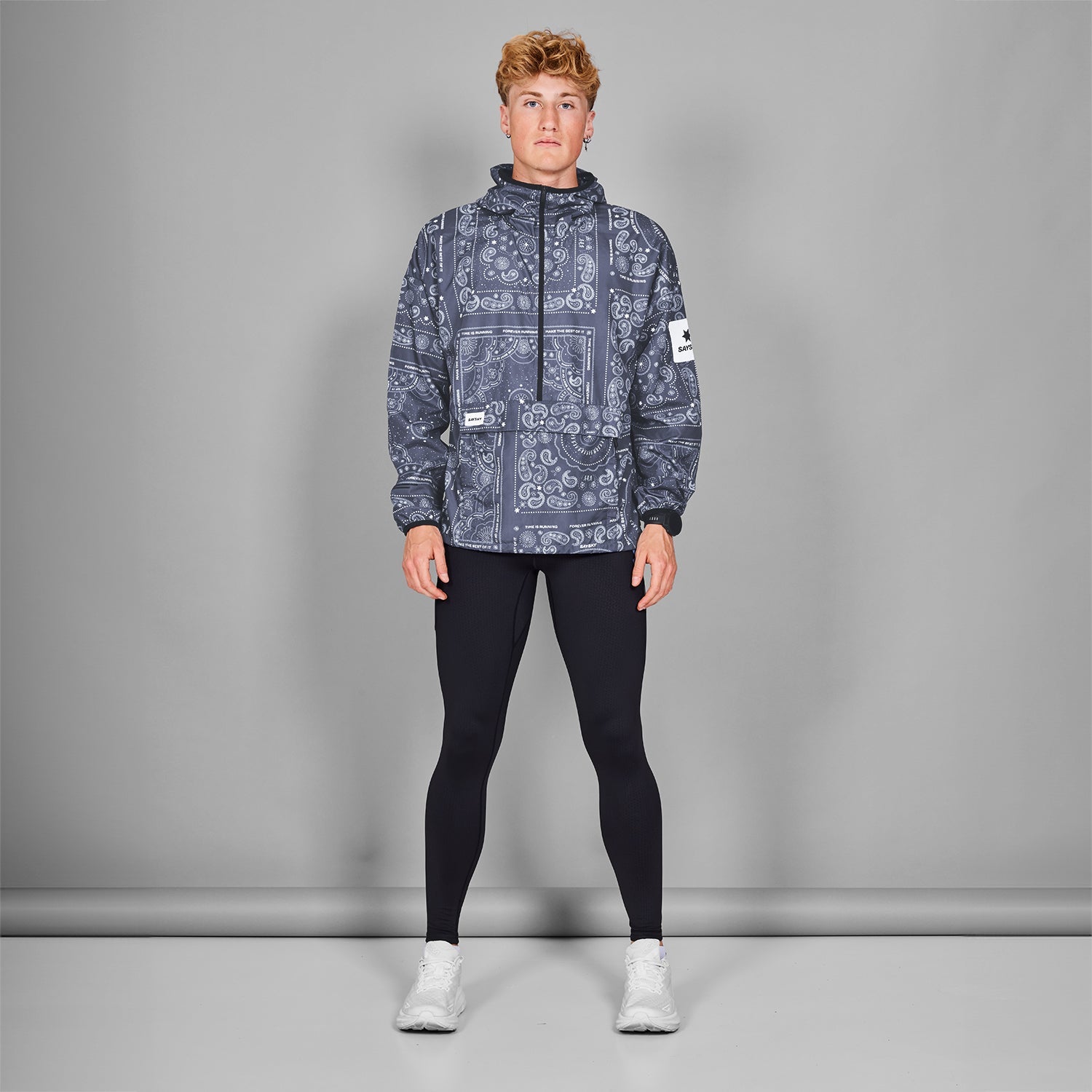 極美品 SAYSKY ランニングジャケット チェック柄 ナイロンパーカー 極