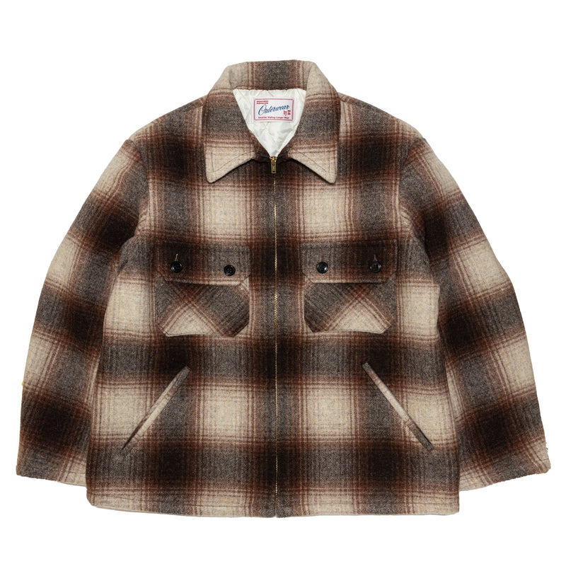OMBRE CHECK WOOLJACKET / BROWN – SC WEB STORE