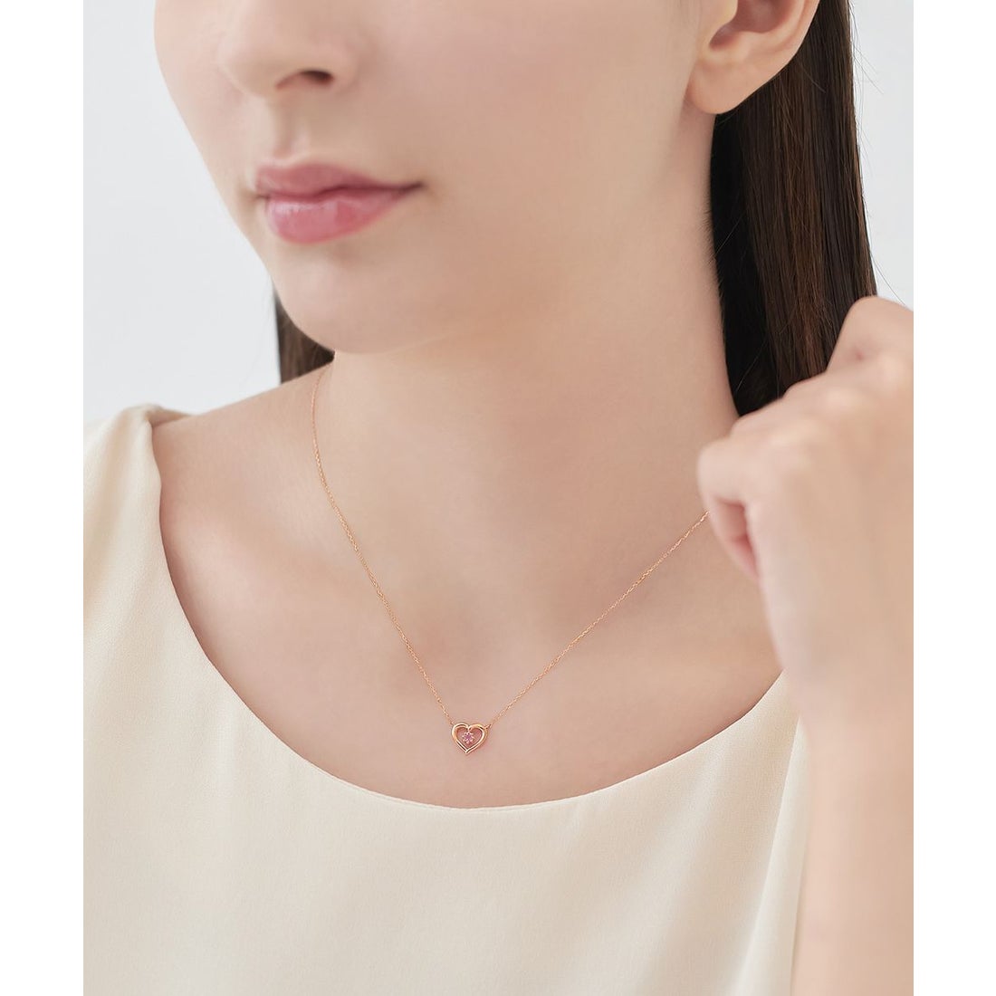 ヨンドシー 4℃ 【10月誕生石】K10ピンクゴールド ネックレス （ピンク