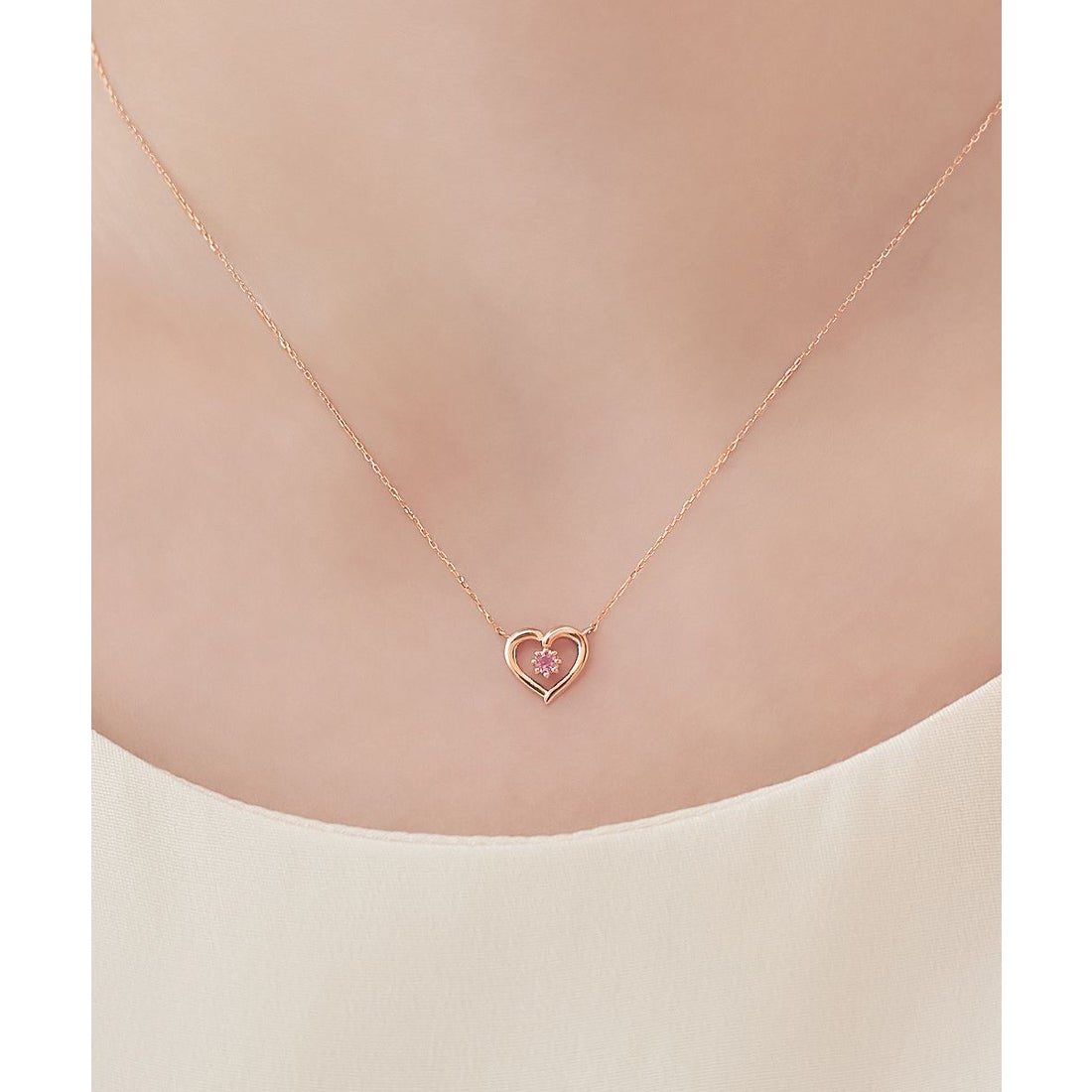 ヨンドシー 4℃ 【10月誕生石】K10ピンクゴールド ネックレス （ピンク