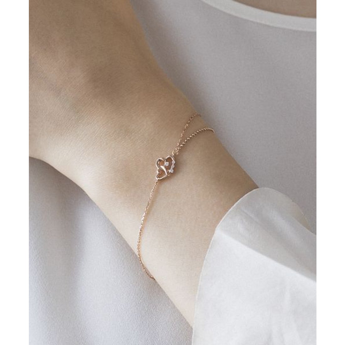 ヨンドシー 4℃ オープンハート ダイヤモンドピンクゴールド