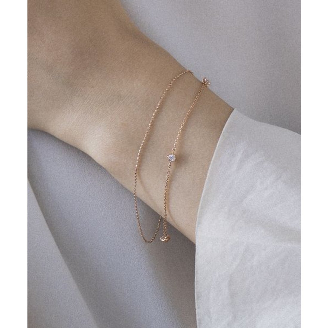 ヨンドシー 4℃ K10PG2連ブレスレット （ピンクゴールド