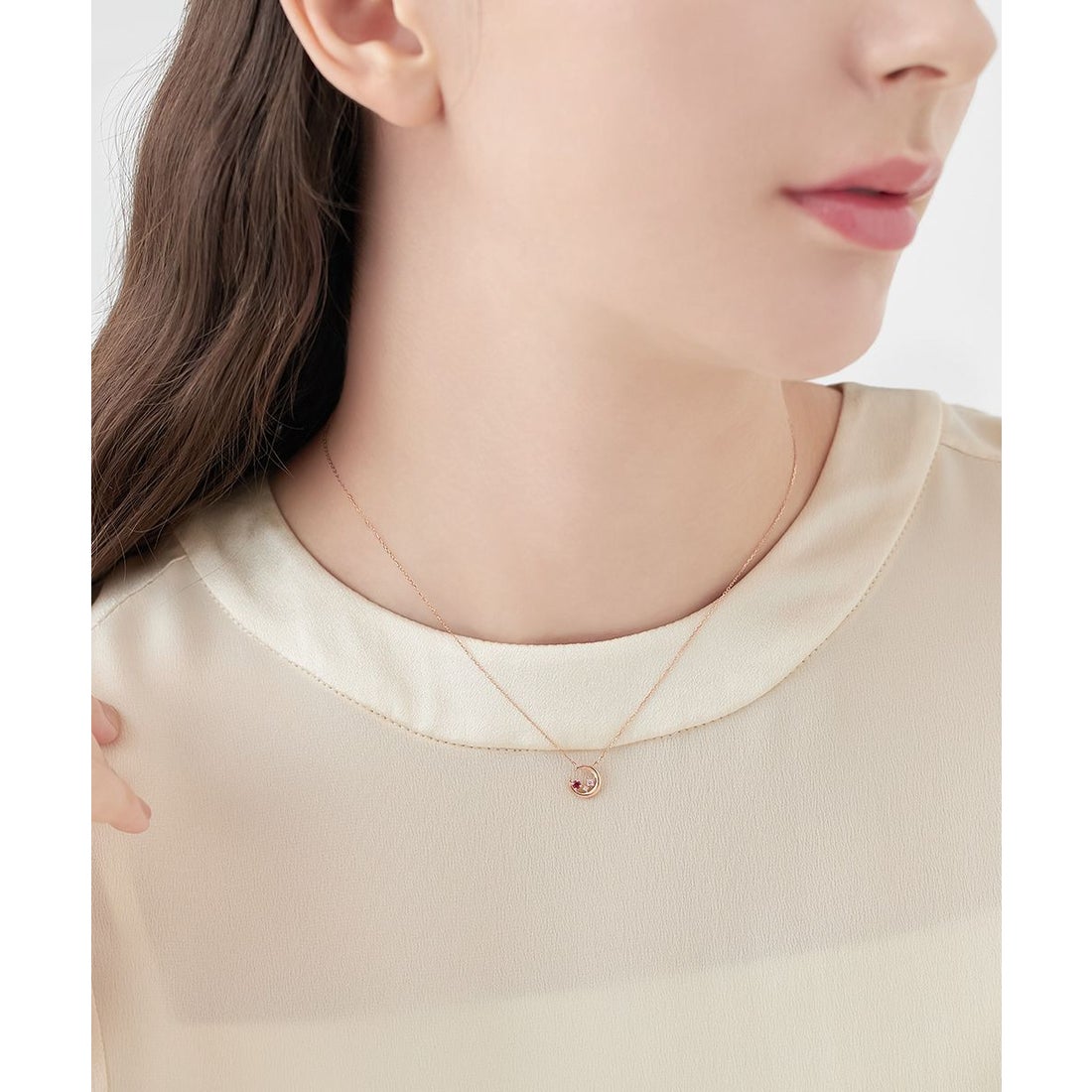 ヨンドシー 4℃ 【7月誕生石】K10ピンクゴールド ネックレス （ピンク