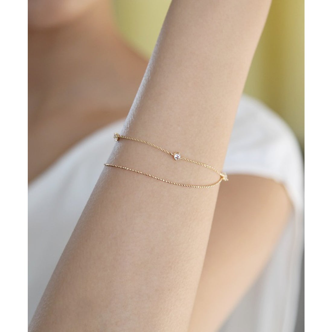 4℃ K10 yg イエローゴールド 2連 ブレスレット ヨンドシー 4℃ K10