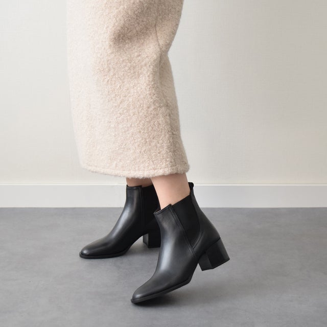 パスクッチ PASCUCCI ベーシックレザーサイドゴアショートブーツ