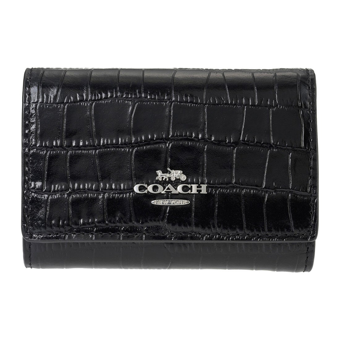 コーチ COACH 3つ折り財布 クロコダイル エンボスド レザー マイクロ