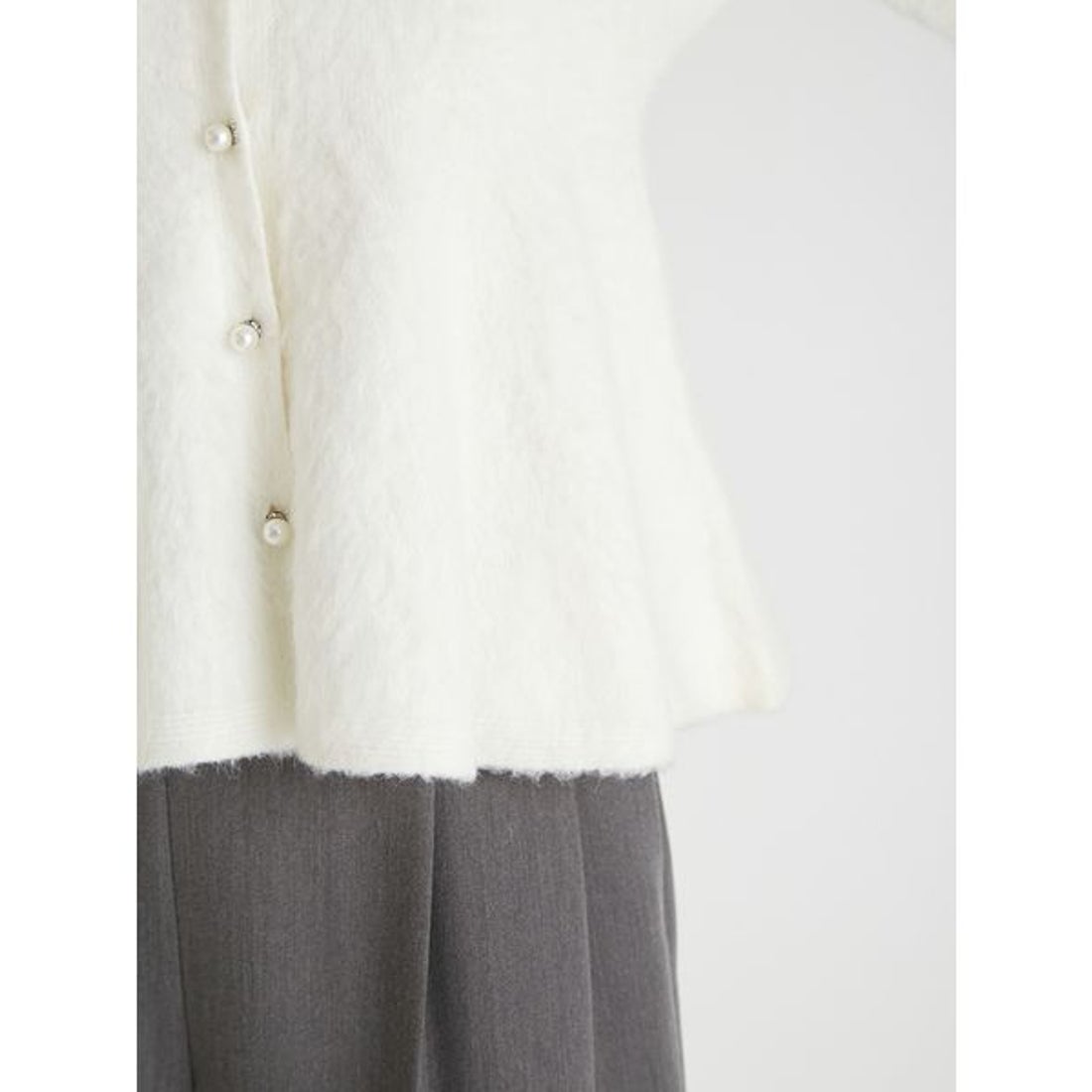 セルフォード CELFORD ファーライクペプラムカーディガン （SAX