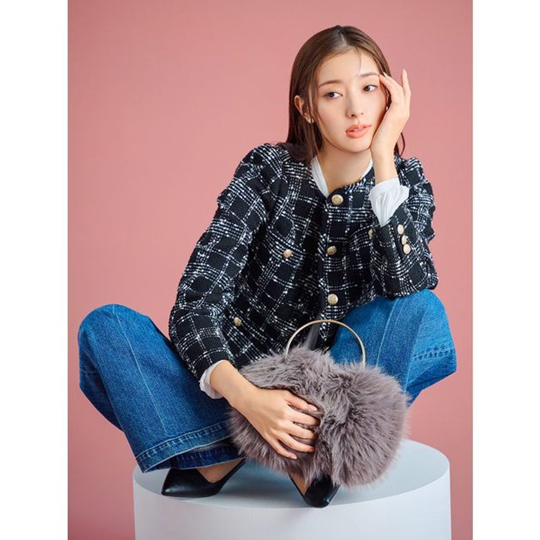 セルフォード CELFORD パイピングデザインツイードジャケット （MIX