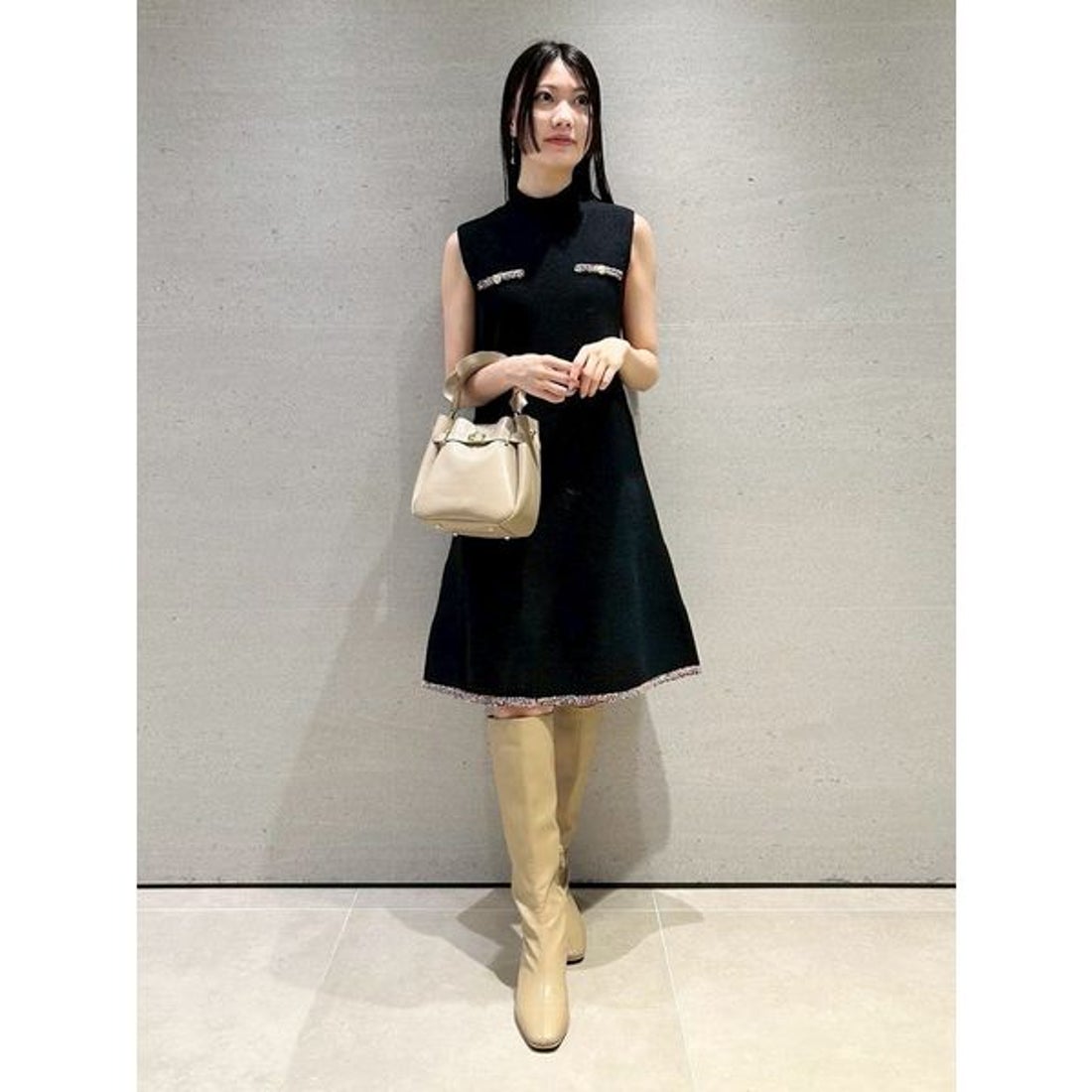 セルフォード CELFORD トリムミニニットワンピースセット （SAX