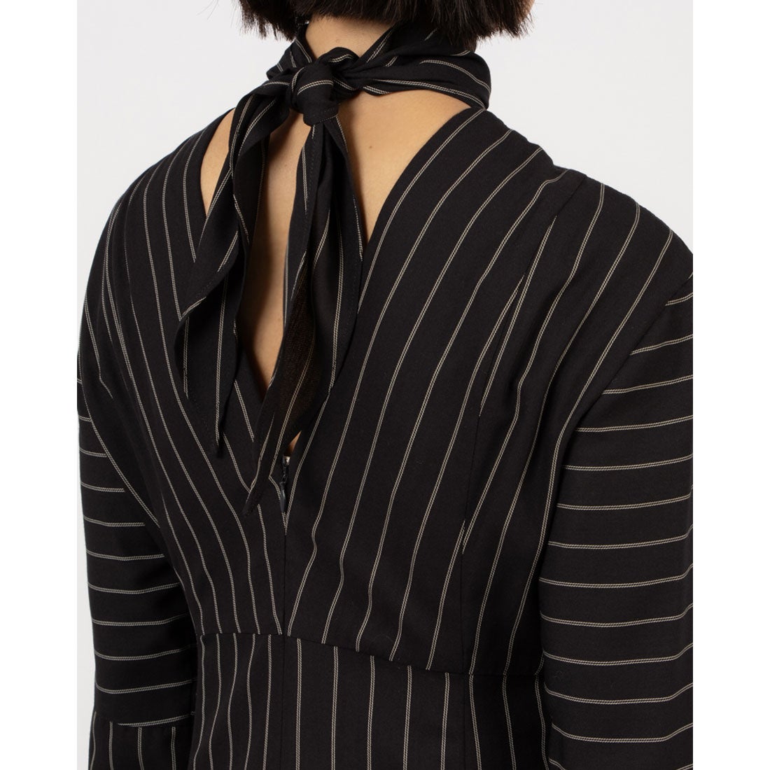 クラネ CLANE STRIPE TIE ARRANGE FLARE ONEPIECE （NAVY） -靴