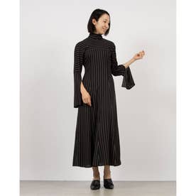 クラネ CLANE STRIPE TIE ARRANGE FLARE ONEPIECE （NAVY